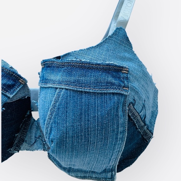 Victoria’s Secret 34DDD T-Shirt Denim Push Up Full Coverage Bra Bikini Top - Picture 2 of 6